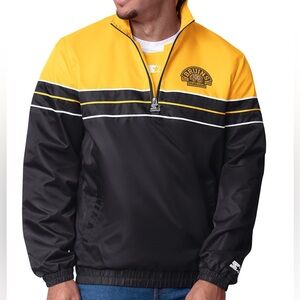 STARTER Boston BRUINS CENTENNIAL GAME CHANGER HALF-ZIP JACKET Large NWT RARE NHL